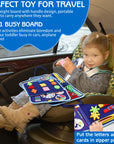 Dino Busy Board | 8-Sided Montessori Educational Toy, Travel-Friendly, Sensory Activities 4