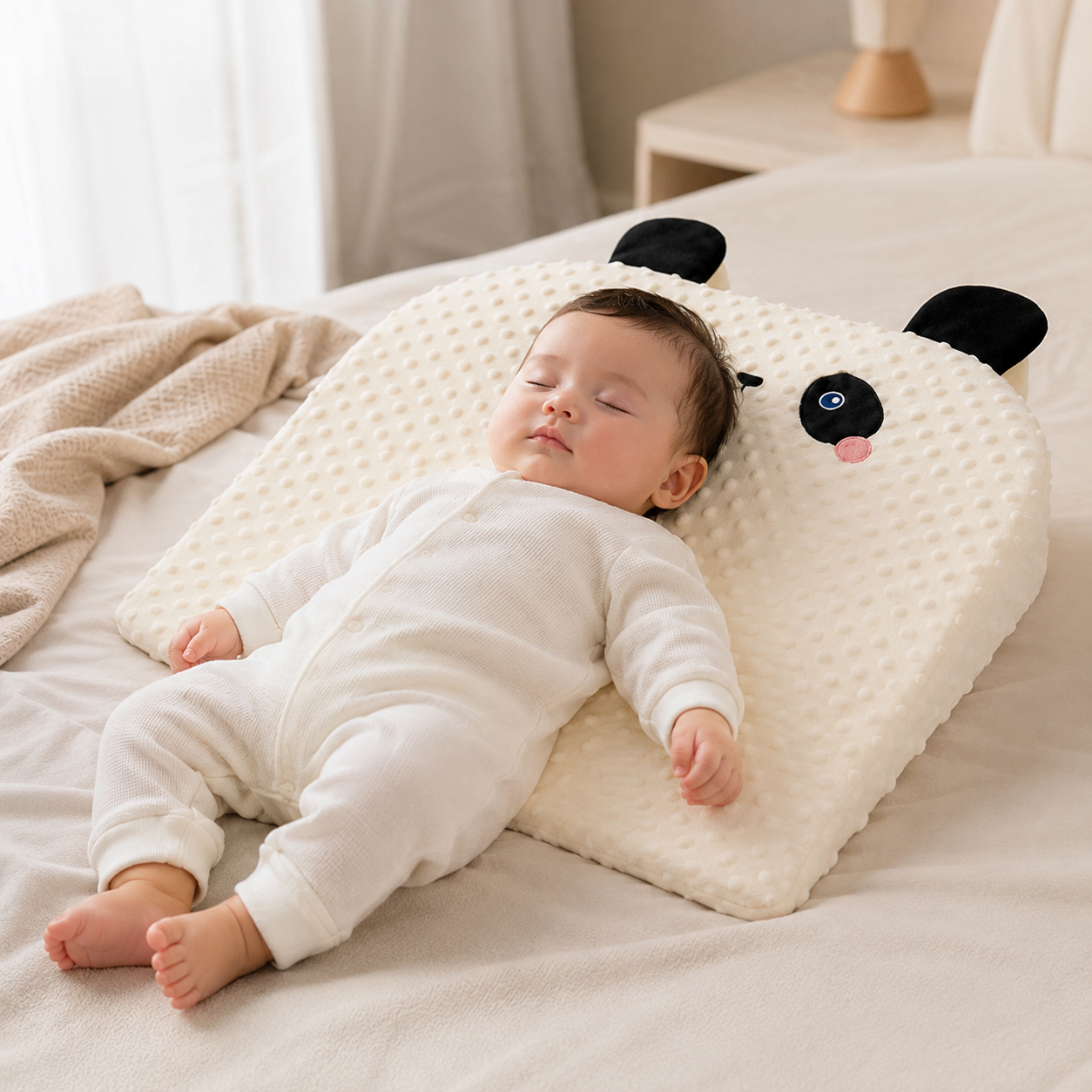 Bamboo Nursing Pillow | Anti-Reflux Design, Soft Cotton Cover 1