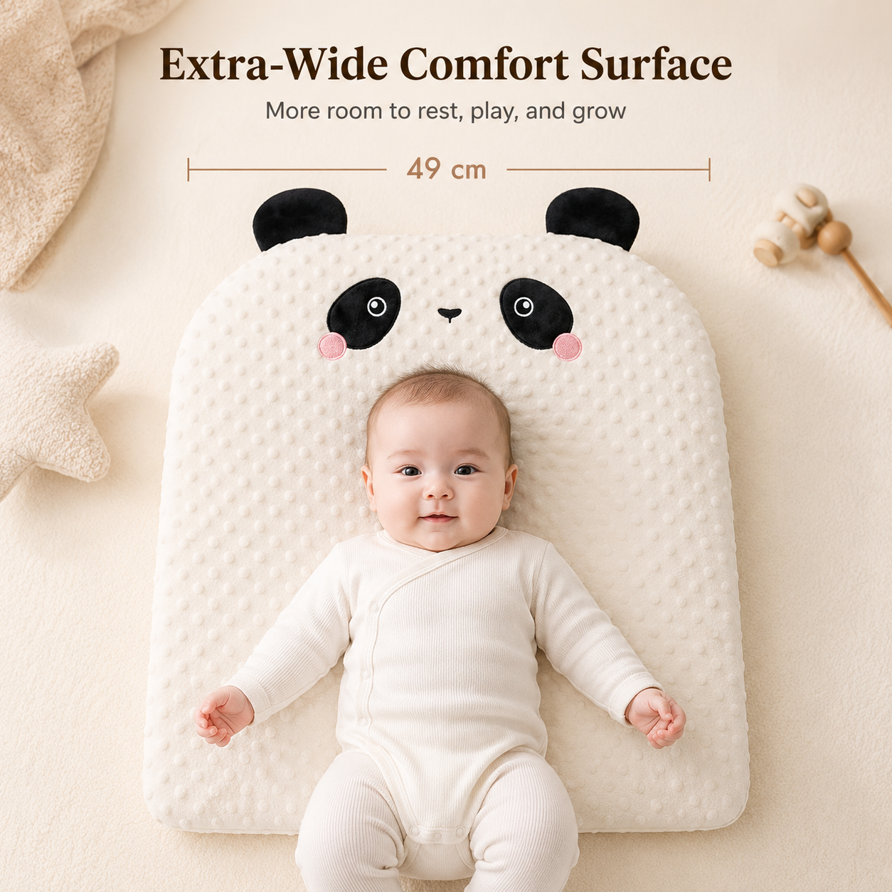 Bamboo Nursing Pillow | Anti-Reflux Design, Soft Cotton Cover 2