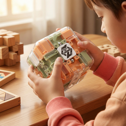 Brain Teaser Maze Cube | Uncategorized | Fascinating 3D Puzzle ChallengeThe Lumo Labyrinth Cube is a cleverly designed brain teaser that elevates spatial thinking. Players must guide a small metal ball through a maze of winding paths, curves, and tricky d
