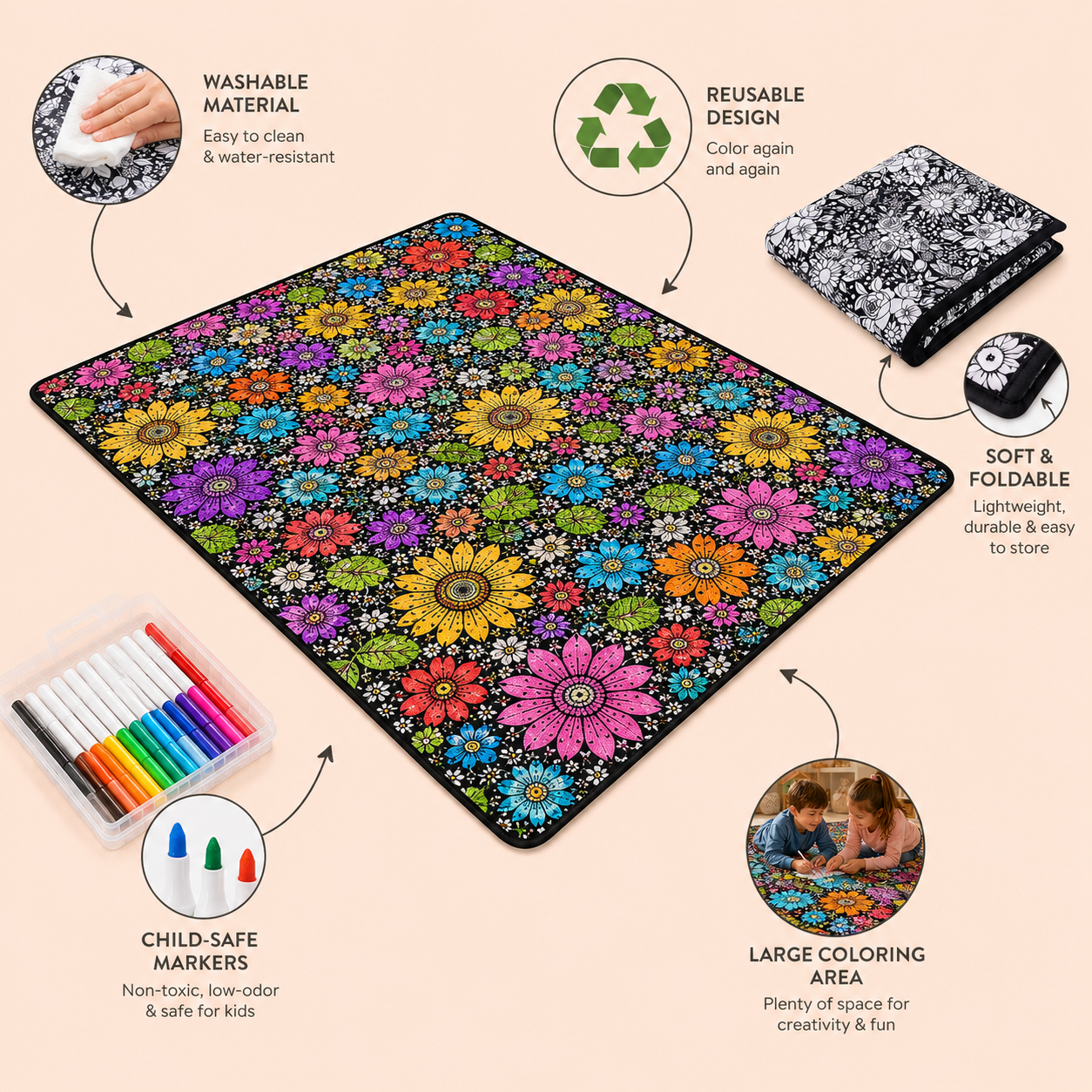 CreaCraft Blanket | DIY Colouring, Soft Plush 7