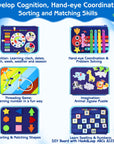 Dino Busy Board | 8-Sided Montessori Educational Toy, Travel-Friendly, Sensory Activities 3