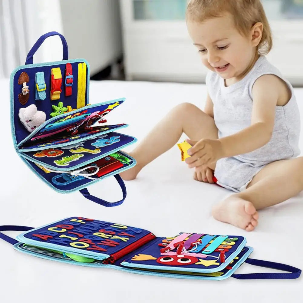Dino Busy Board | 8-Sided Montessori Educational Toy, Travel-Friendly, Sensory Activities 7
