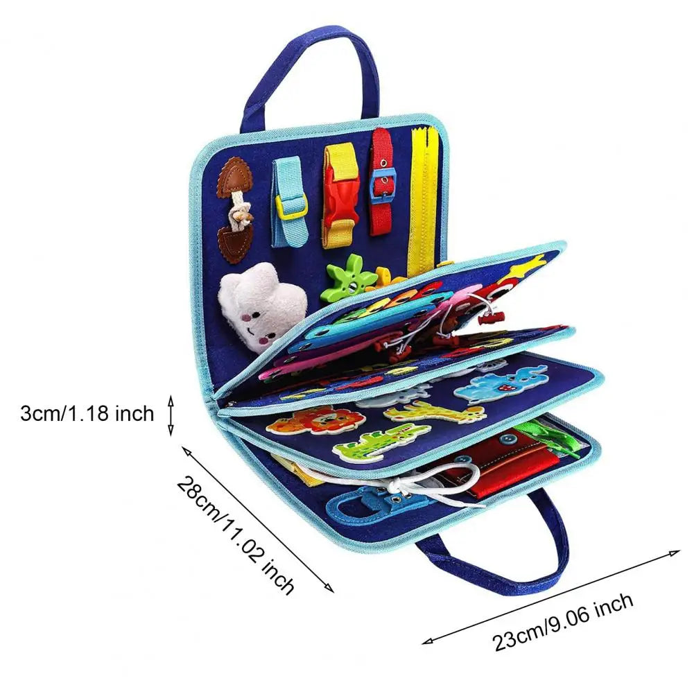 Dino Busy Board | 8-Sided Montessori Educational Toy, Travel-Friendly, Sensory Activities 8