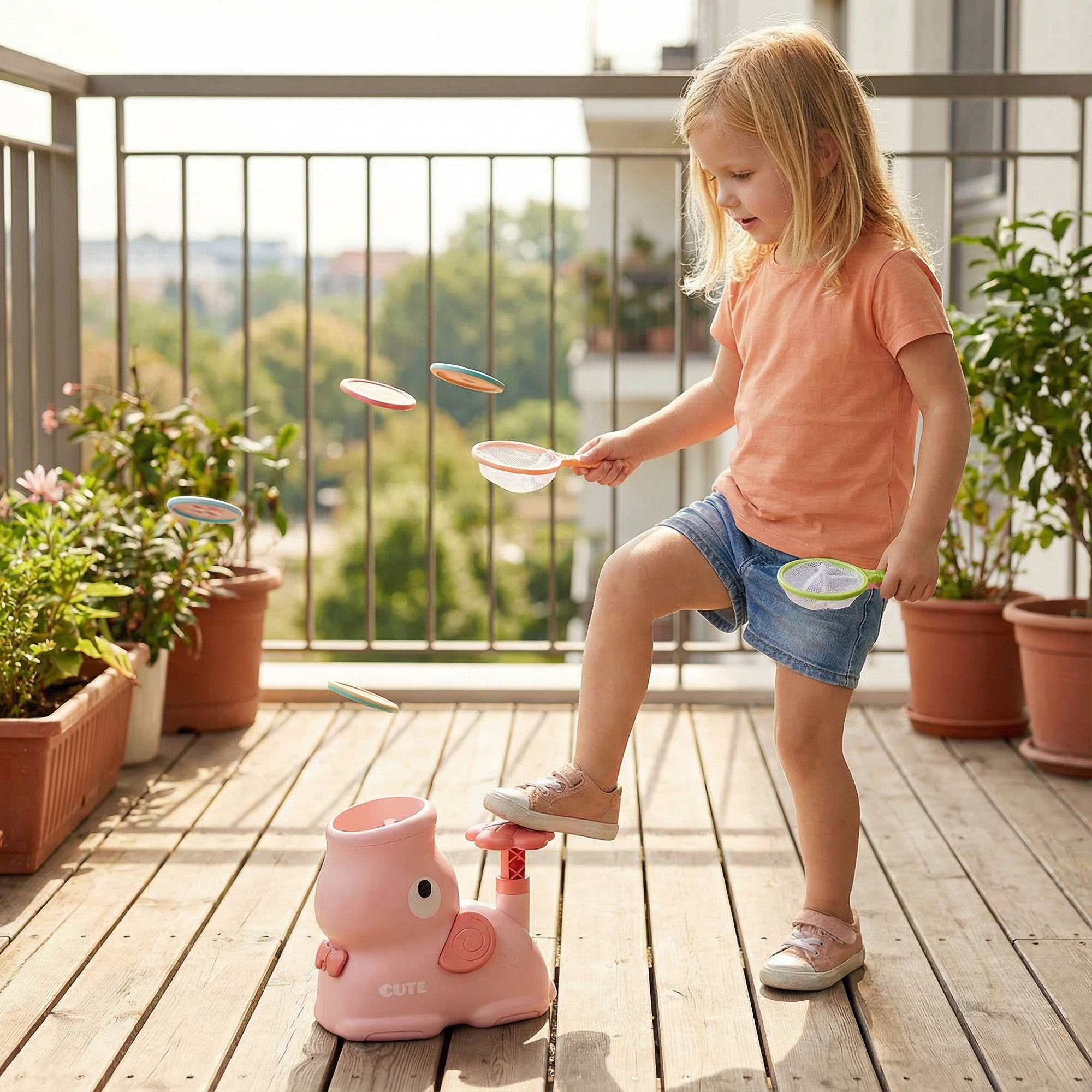 Elephanto Disc Launcher | Indoor & Outdoor Fun, Includes Discs and Safety Glasses 1