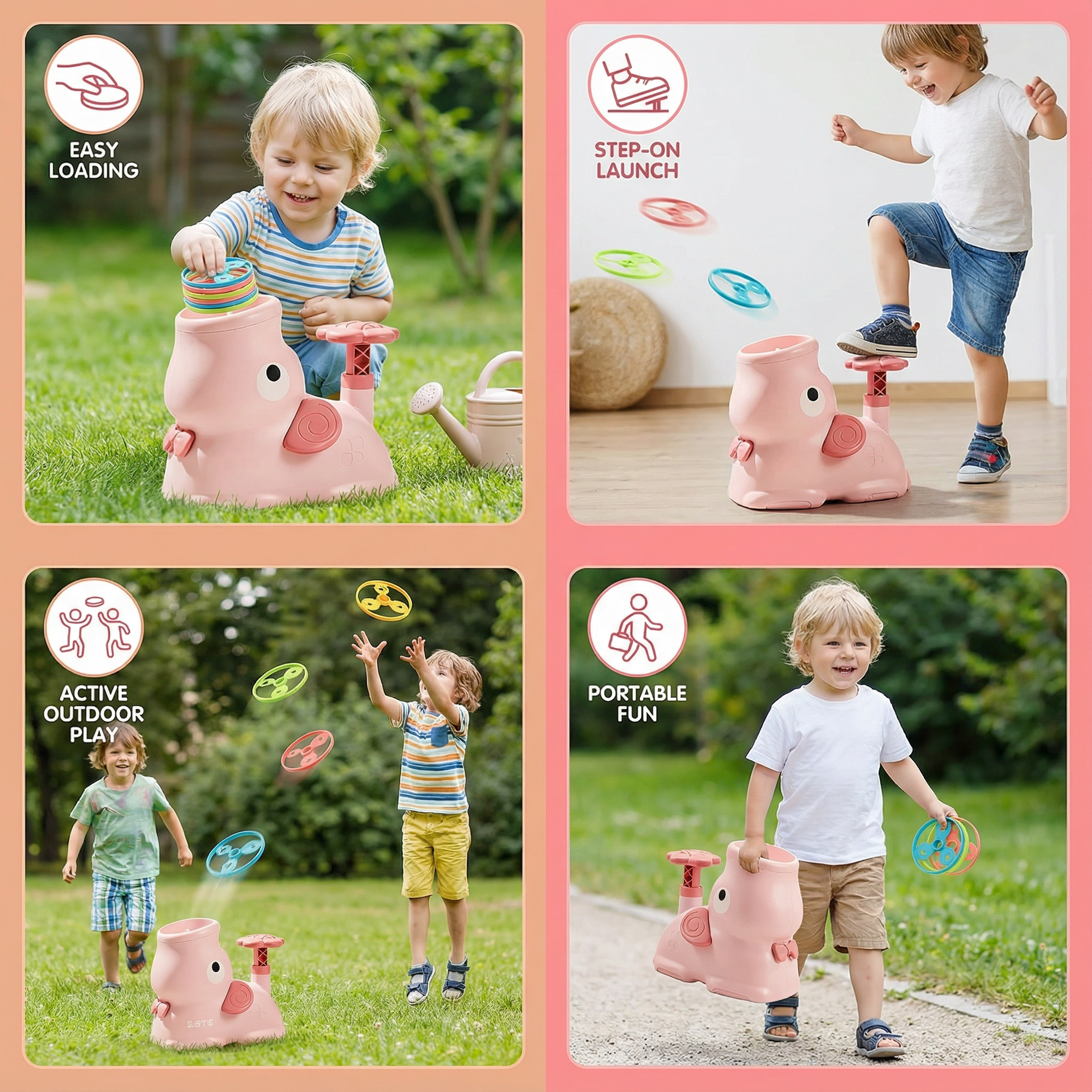 Elephanto Disc Launcher | Indoor & Outdoor Fun, Includes Discs and Safety Glasses 3