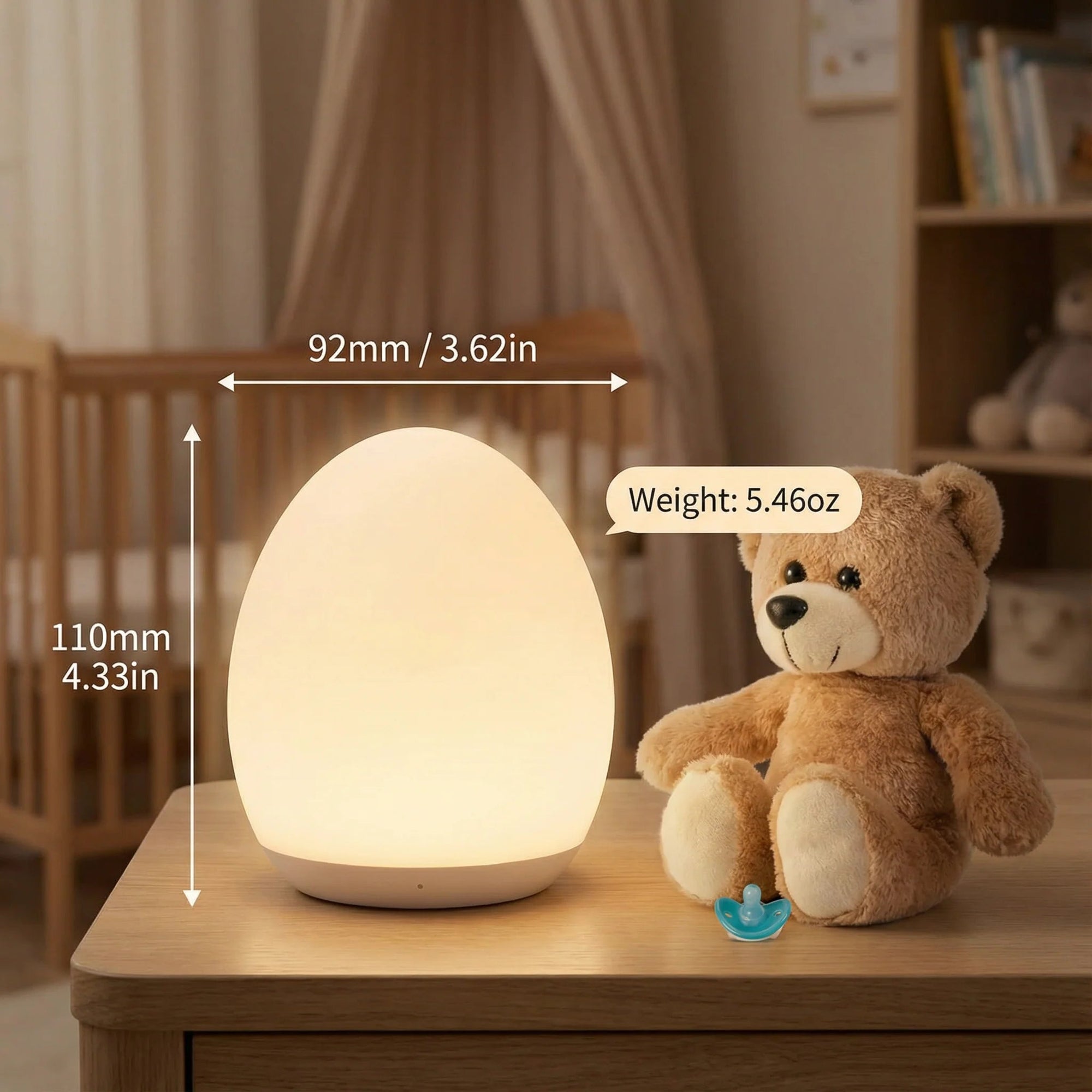 GloEgg Night Light | Touch-Control, 7-Colour Silicone Lamp 3