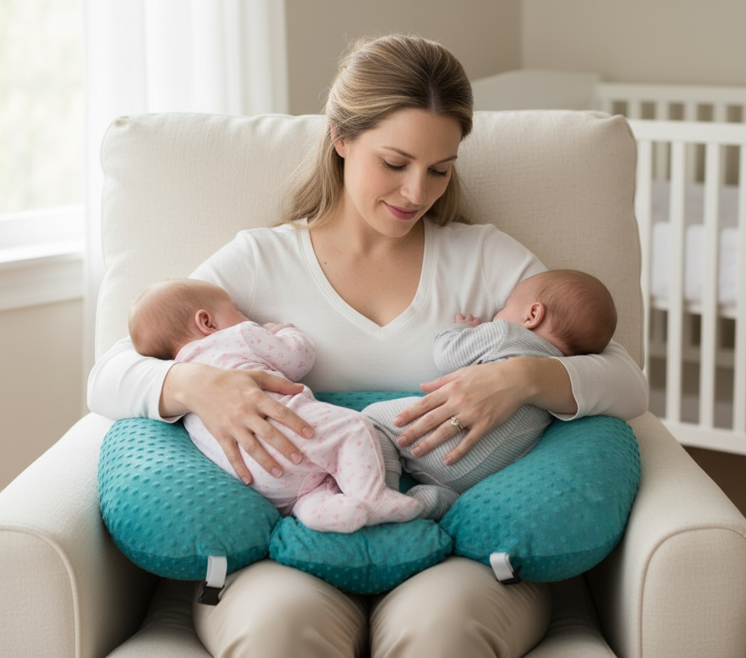 Tandem Haven Nursing Pillow | Ergonomic Support for Twins, Soft Fabric, Easy Care 13