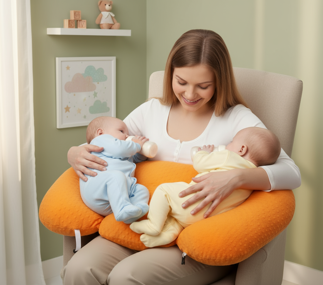 Tandem Haven Nursing Pillow | Ergonomic Support for Twins, Soft Fabric, Easy Care 15