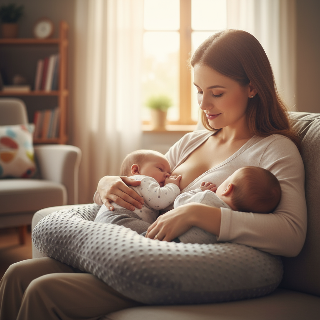 Tandem Haven Nursing Pillow | Ergonomic Support for Twins, Soft Fabric, Easy Care 2