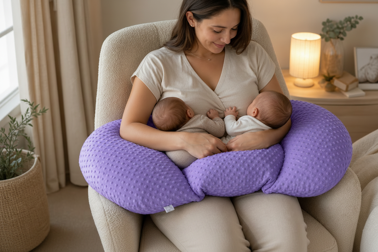 Tandem Haven Nursing Pillow | Ergonomic Support for Twins, Soft Fabric, Easy Care 23