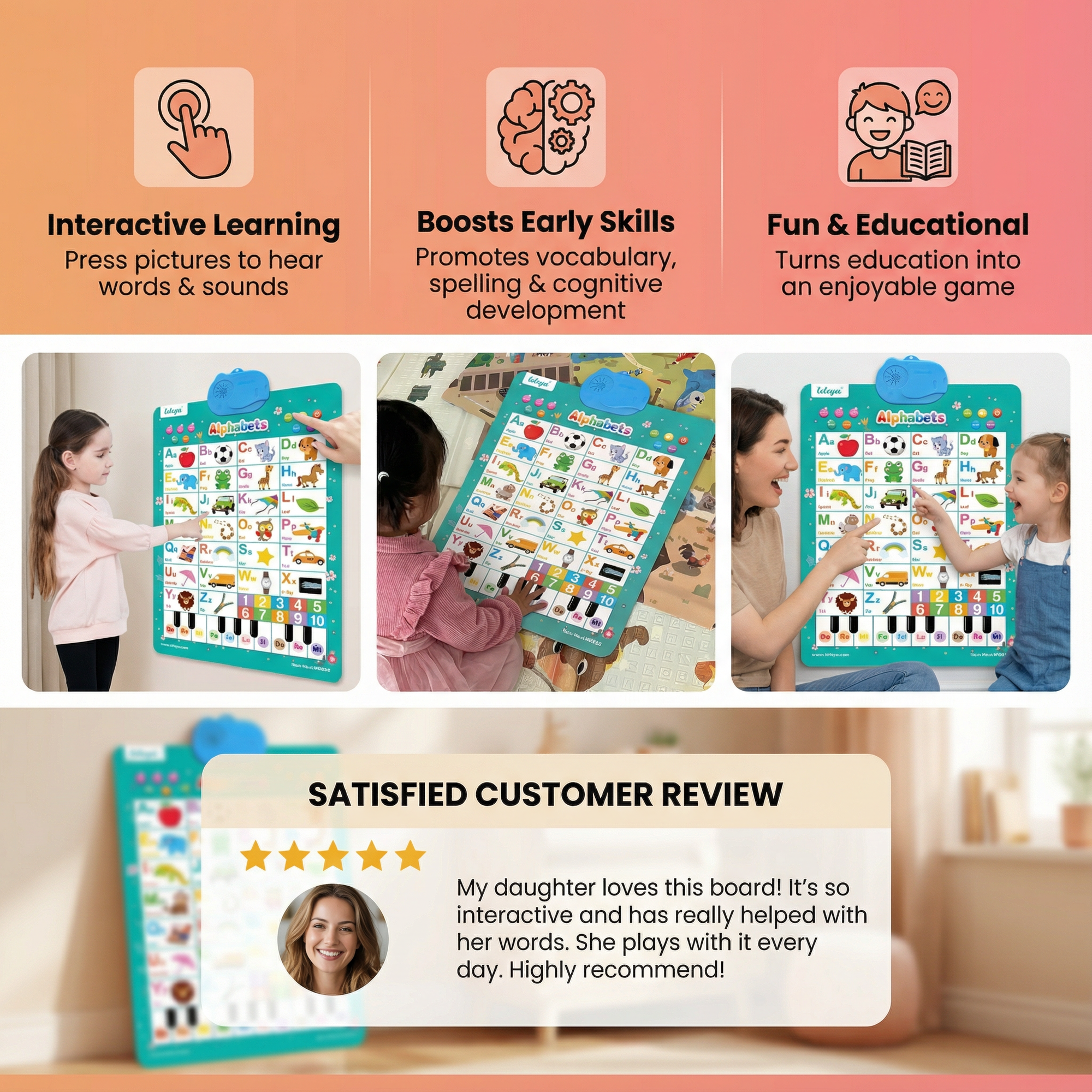Tango Learning Board | Interactive English Vocabulary, Child-Friendly Design 2