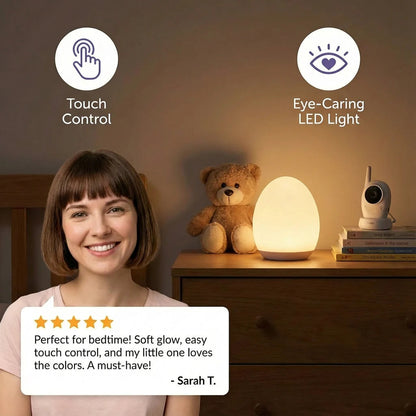 Touch Control Night Light | Night Lights & Ambient Lighting | Illuminate Your Space with GloEgg Night LightTransform your nights with the GloEgg Night Light, a charming egg-shaped silicone lamp that offers a soft, soothing glow. Designed with modern aesth