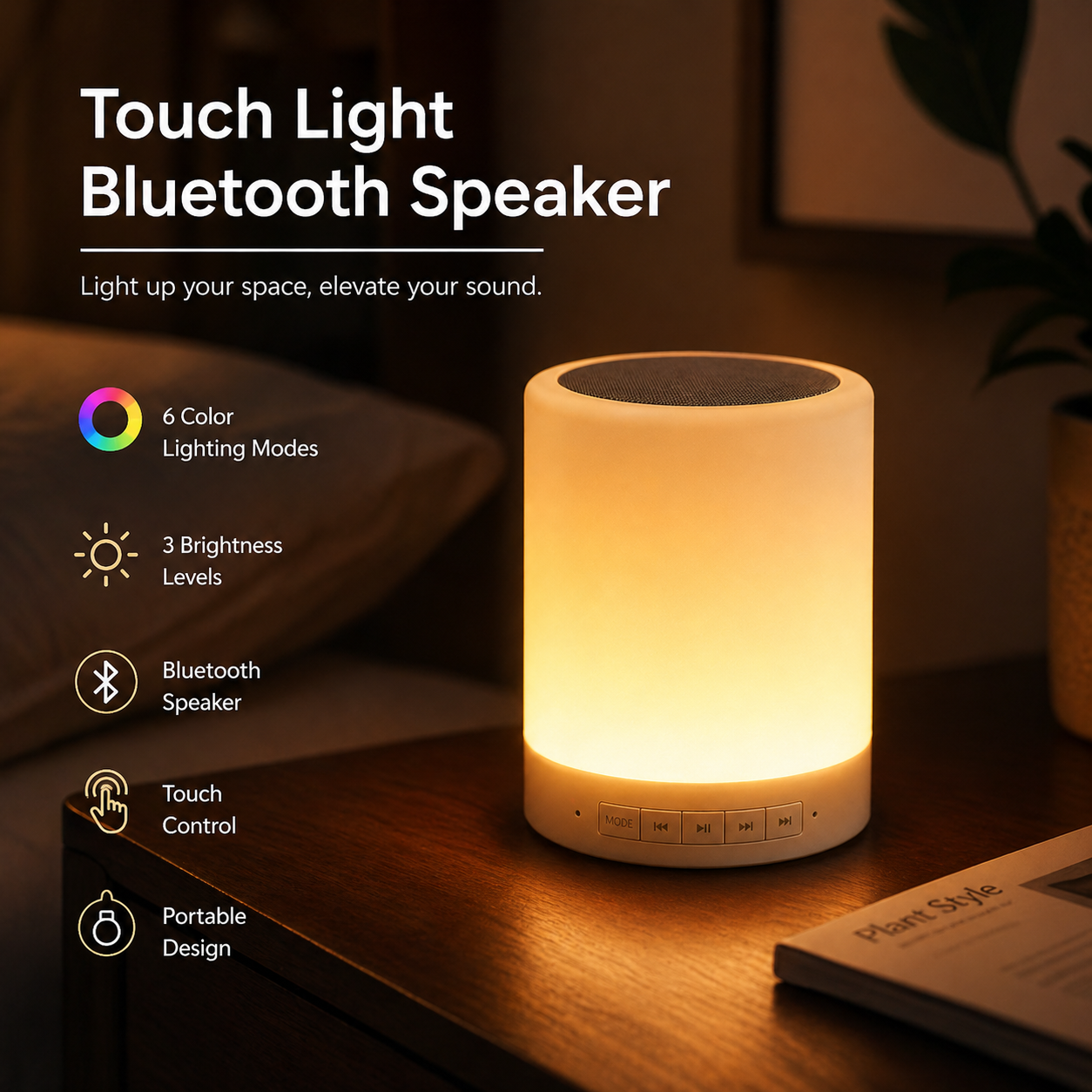 Touch Night Light Bluetooth Speaker 2